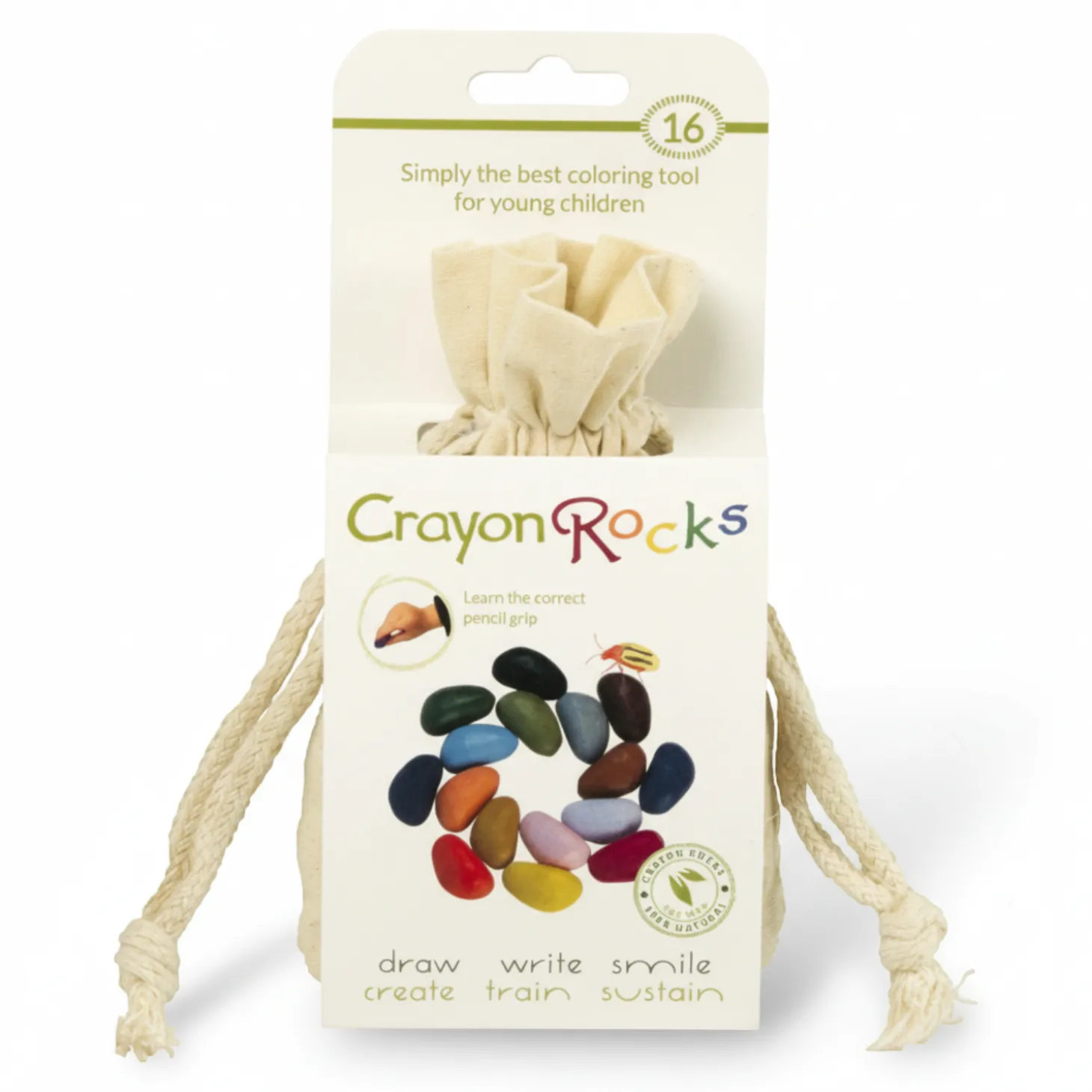 Kredki Crayon Rocks w bawełnianym woreczku - 16 kolorów