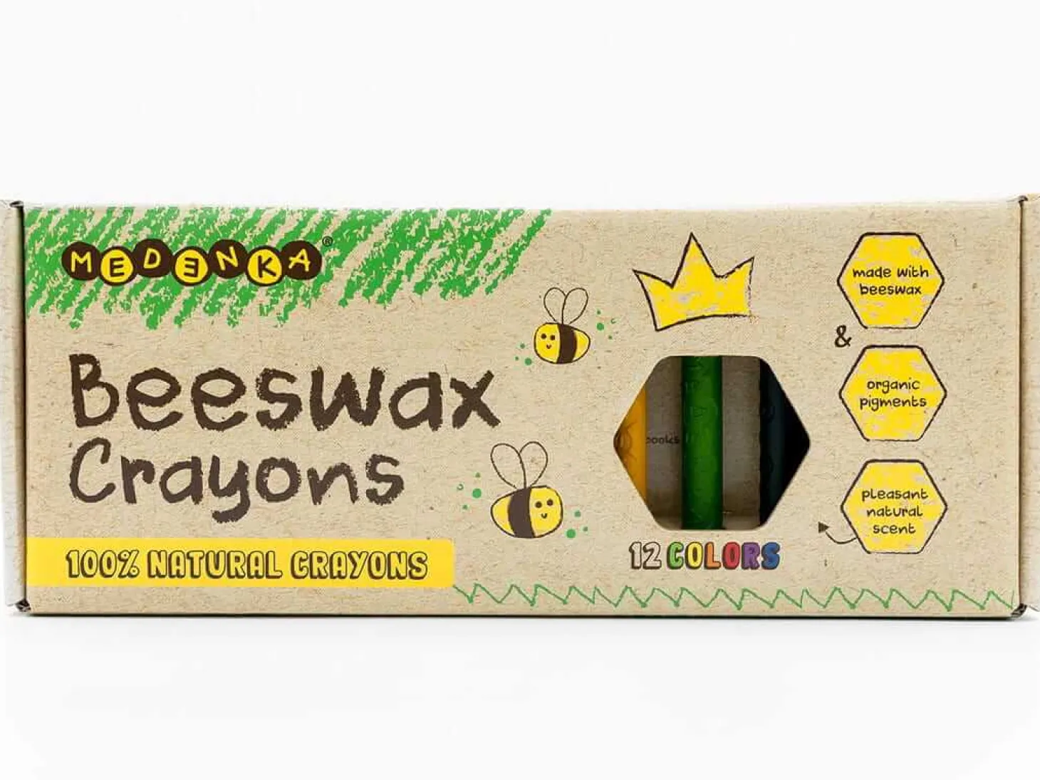 Kredki Medenka CLASSIC z wosku pszczelego 3+, 100% naturalne