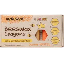 Kredki Medenka JUNIOR PASTEL z wosku pszczelego, 100% naturalne