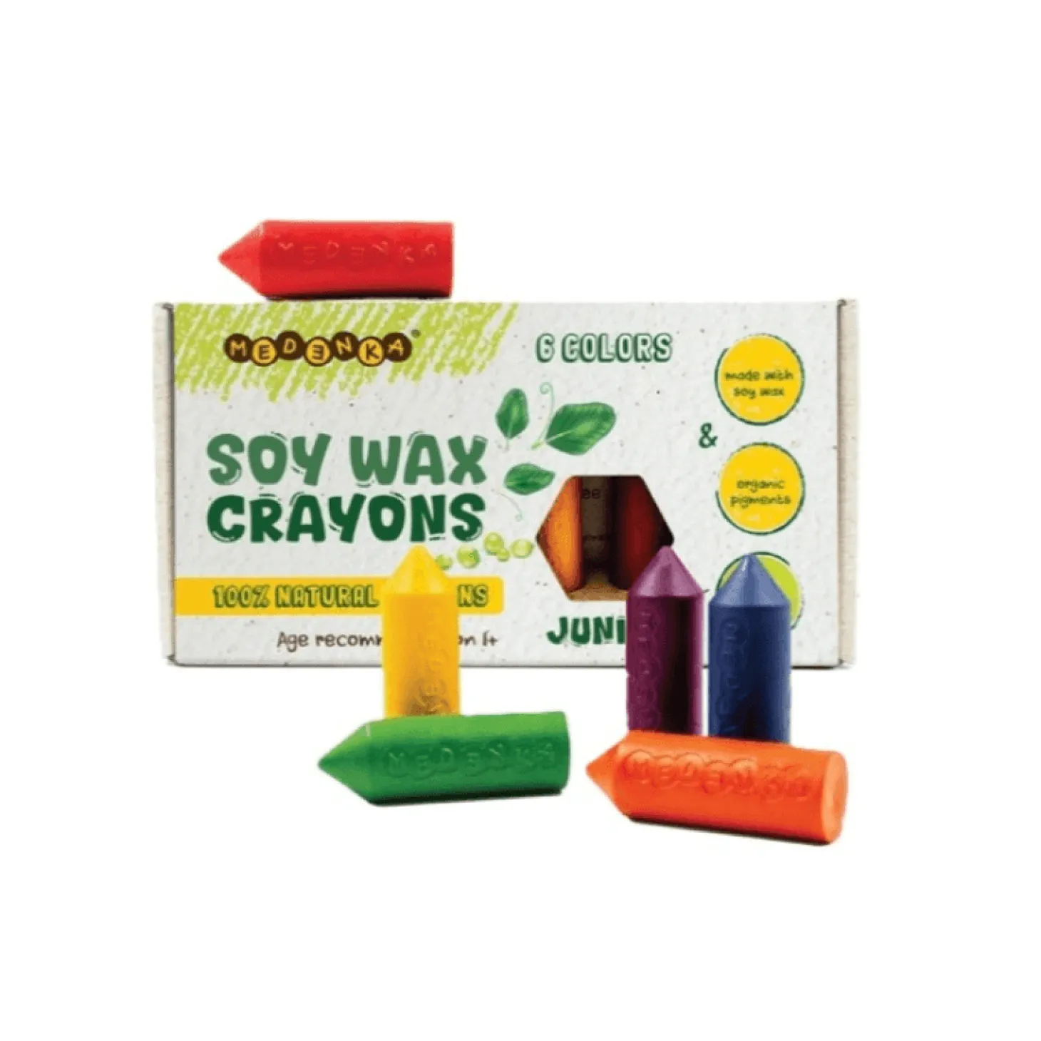 Kredki Medenka WAX JUNIOR z wosku sojowego, 100% naturalne