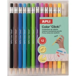 Kredki z wymiennymi wkładami i temperówką Color Click, 12 szt.