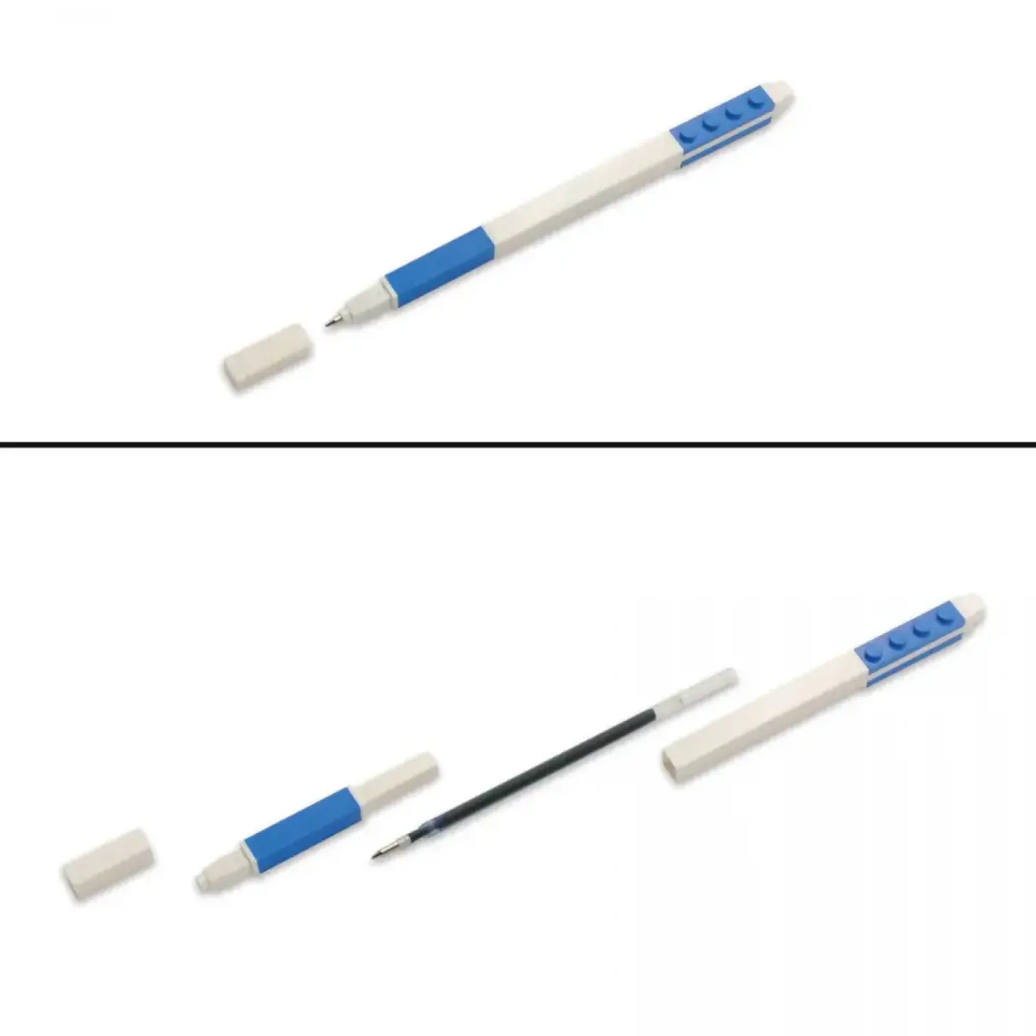 Kwadratowy notatnik LEGO® z długopisem - niebieski