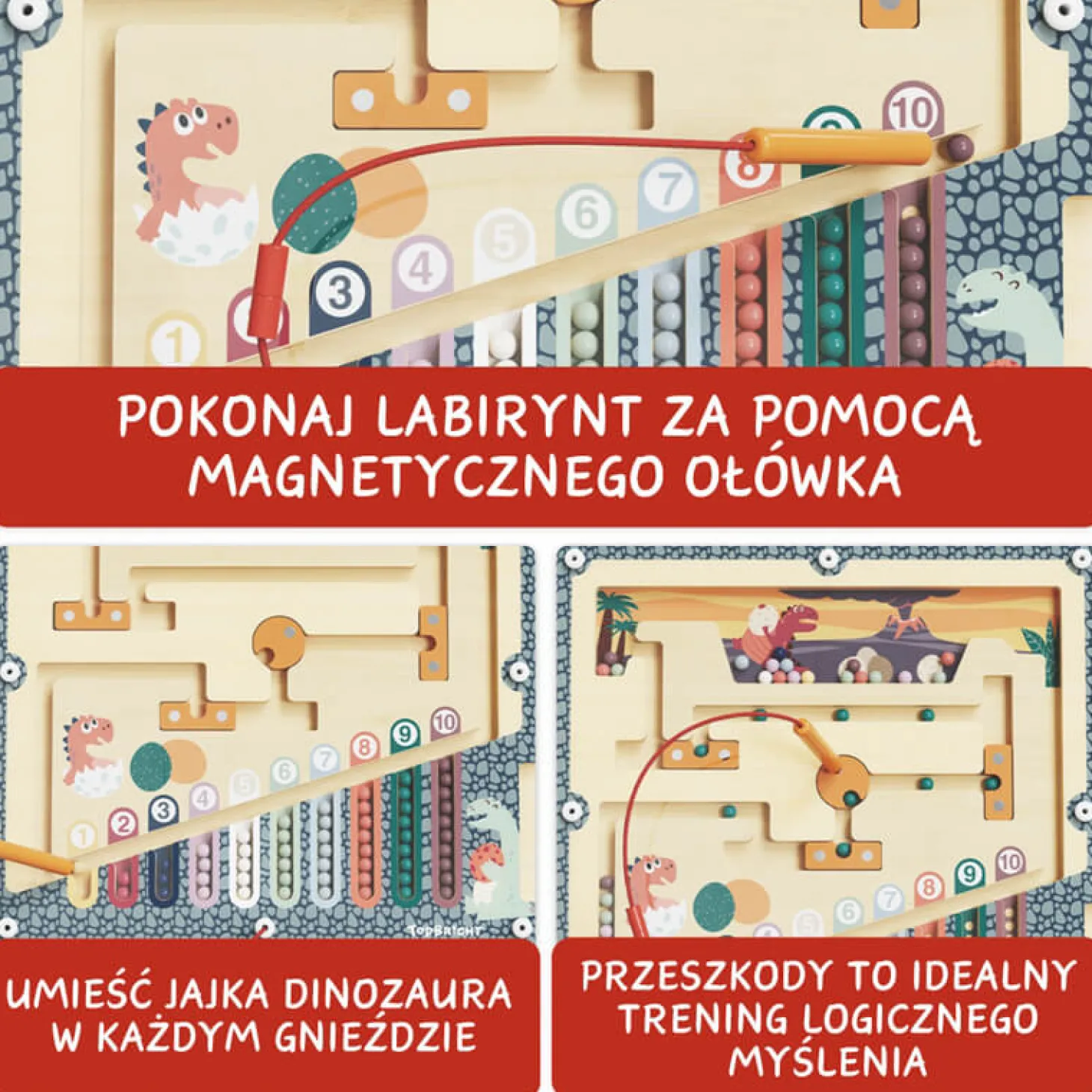 Labirynt magnetyczny Jaja dinozaura, 3+