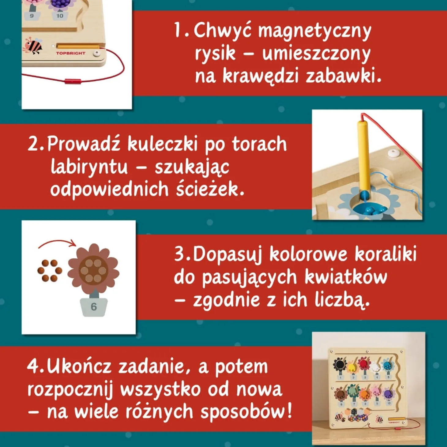 Labirynt magnetyczny Pracowita Pszczółka, 3+