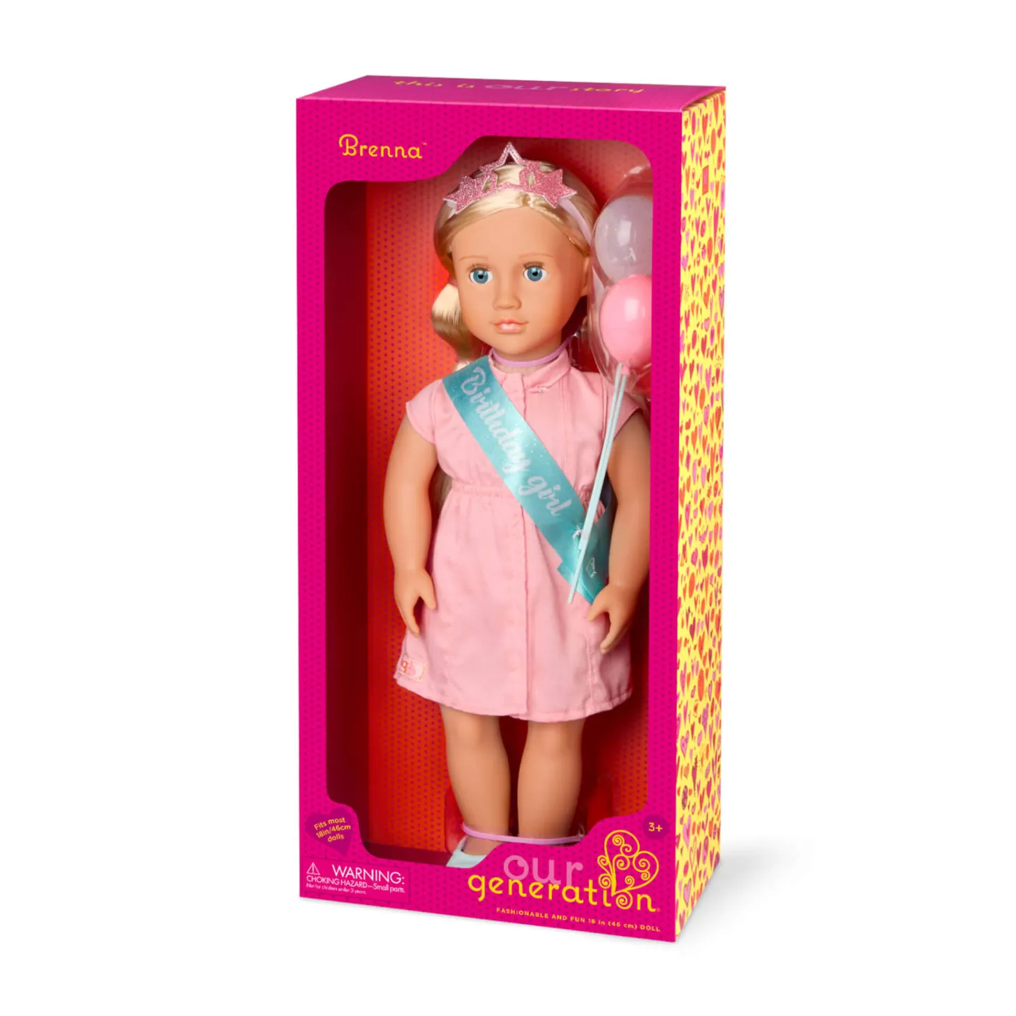 Lalka BRENNA 46cm - Blondynka z balonikami