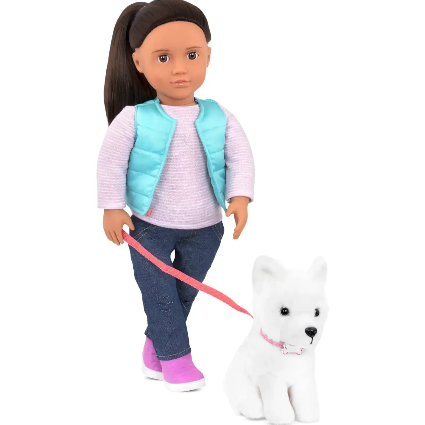 Lalka CASSIE 46cm – ze szczeniakiem rasy Samoyed
