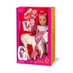 Lalka ESTRA 46cm – ze źrebakiem do czesania i ozdobami do włosów