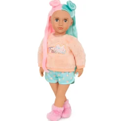 Lalka LUMI 46cm - Dwukolorowe proste włosy