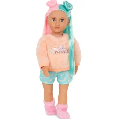 Lalka LUMI 46cm - Dwukolorowe proste włosy