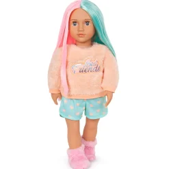 Lalka LUMI 46cm - Dwukolorowe proste włosy
