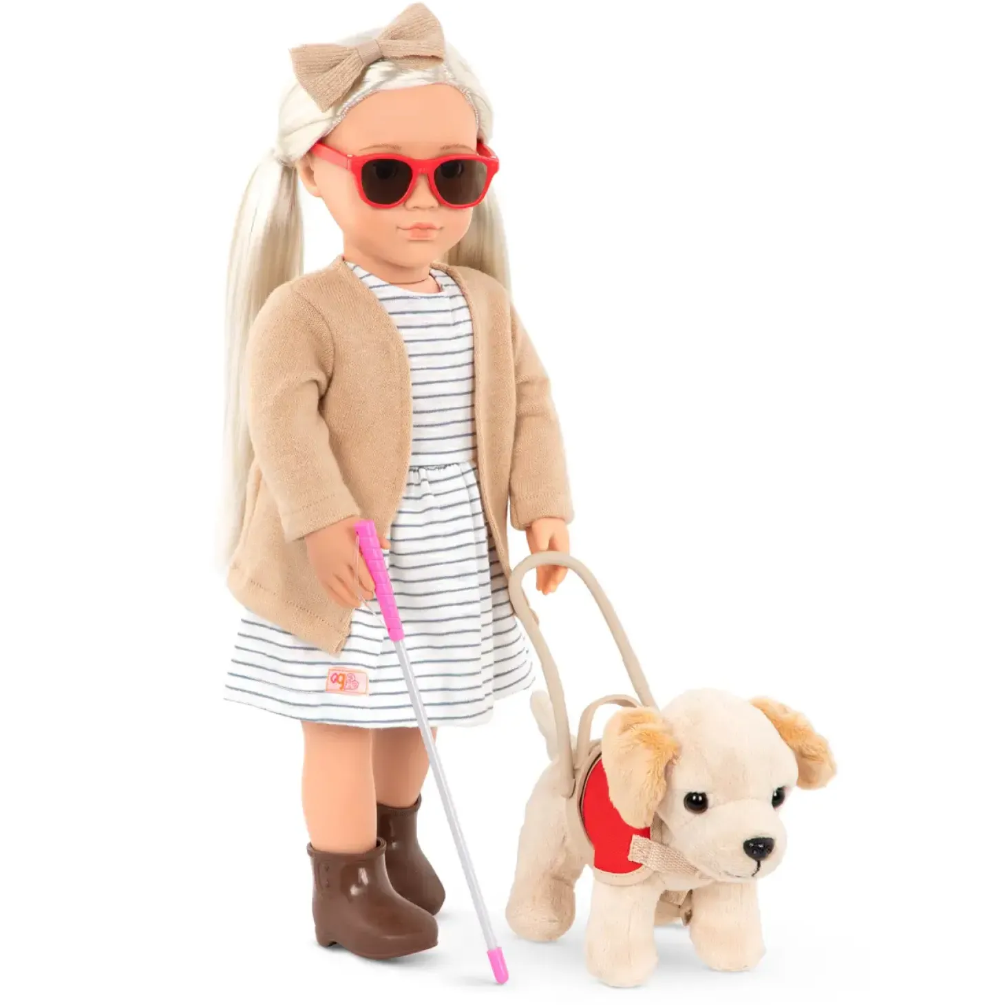Lalka MARLOW 46cm – niewidoma z psem przewodnikiem