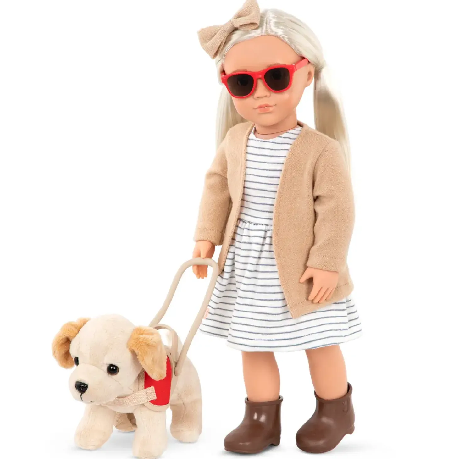 Lalka MARLOW 46cm – niewidoma z psem przewodnikiem