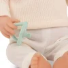 Lalka niemowlę chłopiec z włosami i smoczkiem, w dwuczęściowym ubranku - blondyn