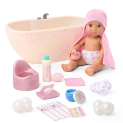 Lalka niemowlę z wanną, nocnikiem i akcesoriami do pielęgnacji - Baby Lacy & Bathtime Set