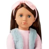 Lalka PAULINA 46cm - Brunetka w opasce z kokardką