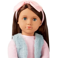 Lalka PAULINA 46cm - Brunetka w opasce z kokardką