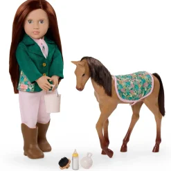 Lalka PHILIPPA 46cm - dżokejka ze źrebakiem i akcesoriami