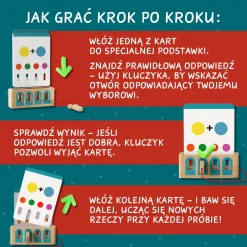 Logiczne łamigłówki, edukacyjna gra karciana z kluczem 36m+, 3 poziomy trudności