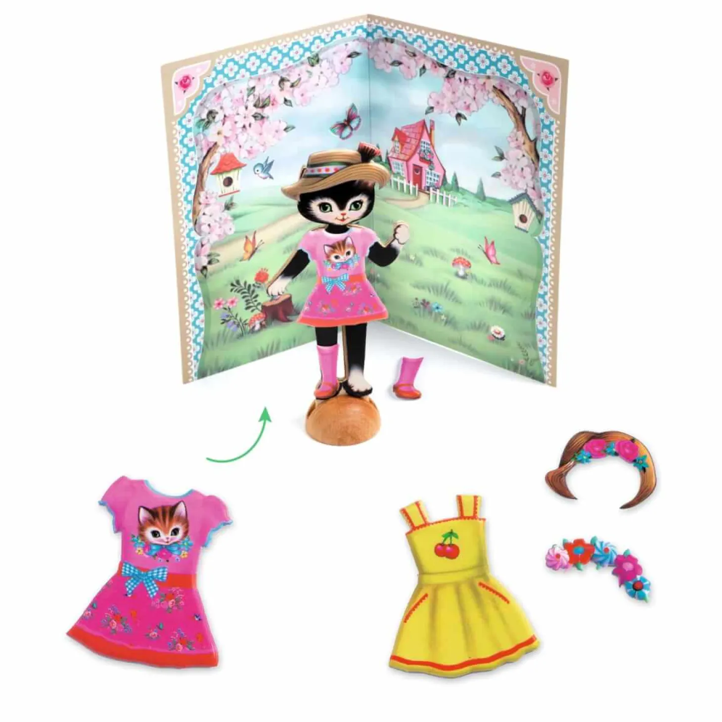 Mała przebieralnia z naklejkami KOTKI
