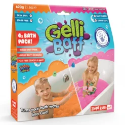 Magiczny proszek do kąpieli Gelli Baff - różowy i pomarańczowy, 4 użycia, 3+, 620g
