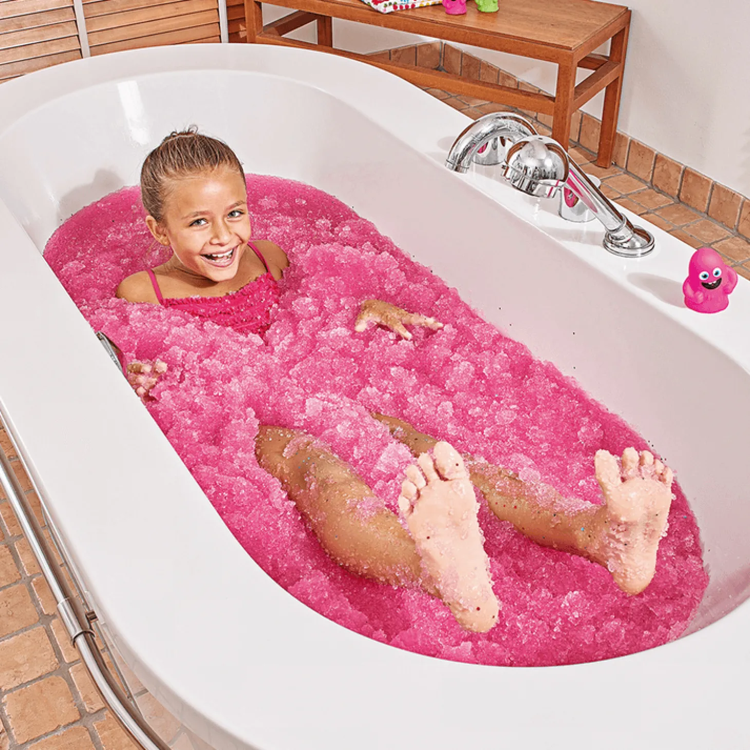 Magiczny proszek do kąpieli Gelli Baff - różowy i pomarańczowy, 4 użycia, 3+, 620g