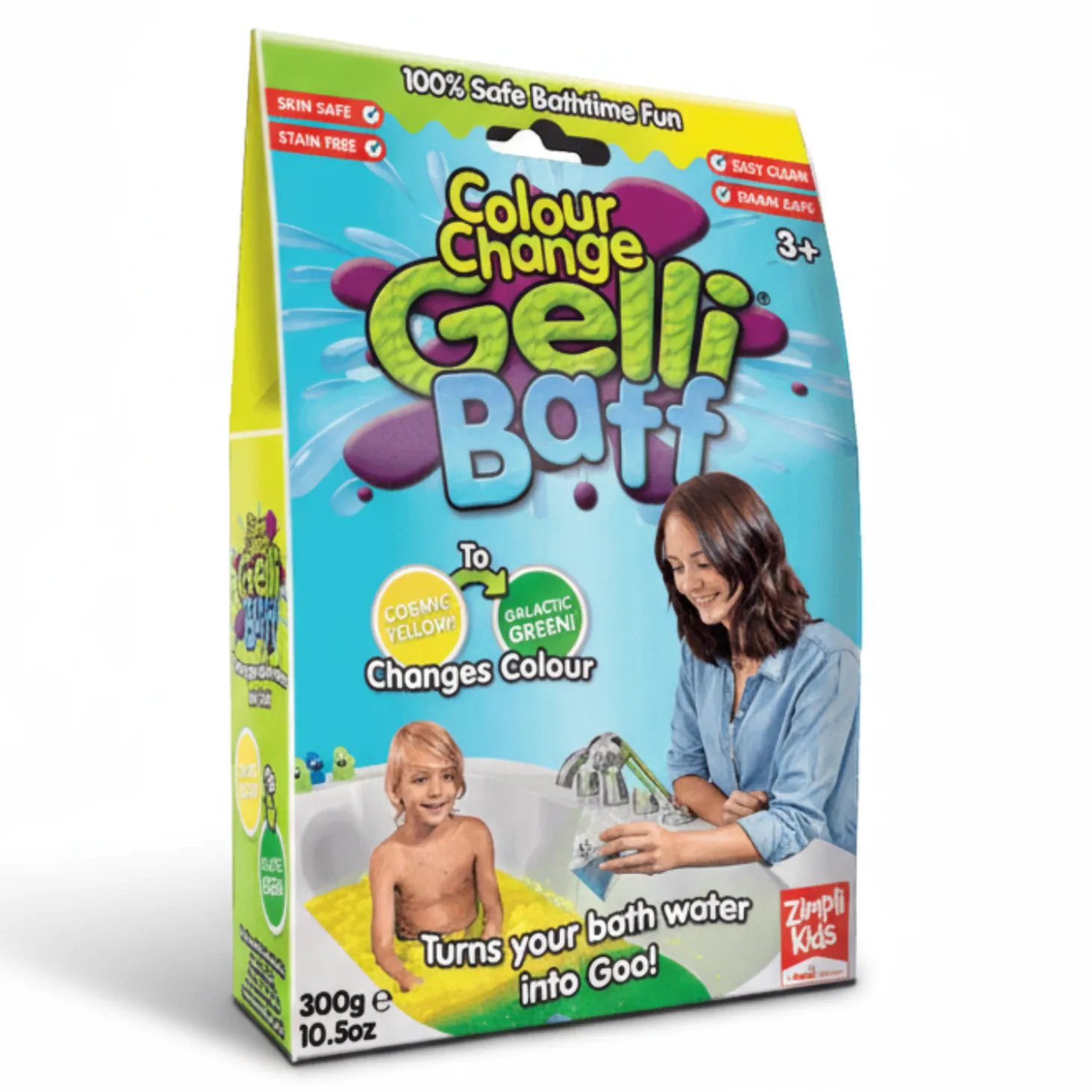 Magiczny proszek do kąpieli Gelli Baff Colour Change - kosmiczny żółty, 300 g