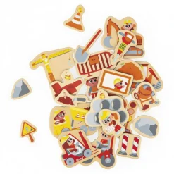Magnesy drewniane Plac budowy 24 szt. 2+