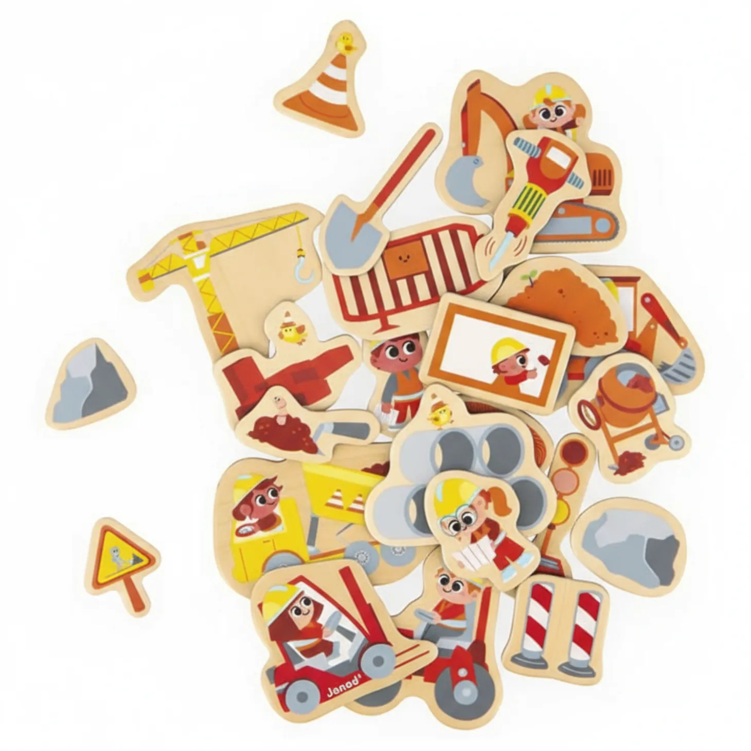 Magnesy drewniane Plac budowy 24 szt. 2+