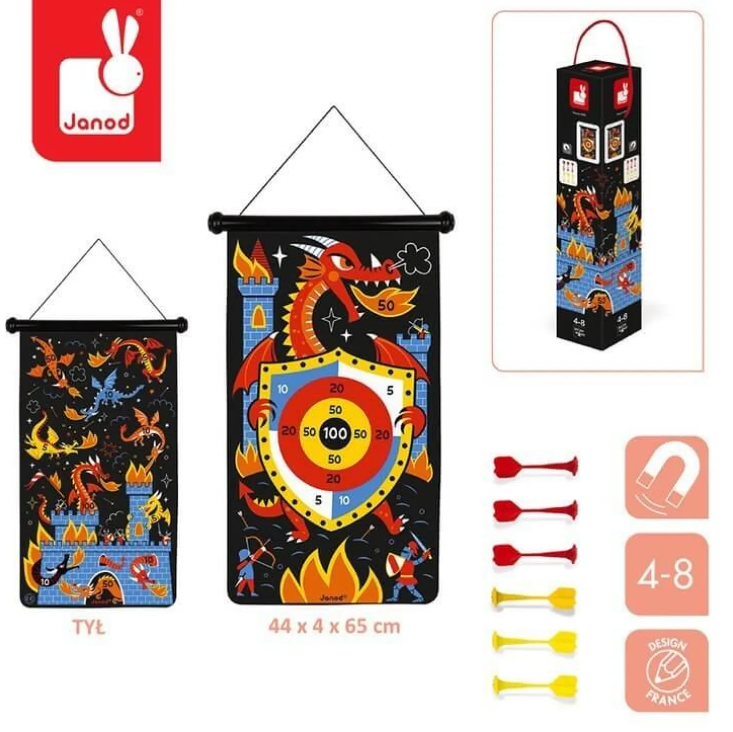 Magnetyczna gra w rzutki Smoki 4-8