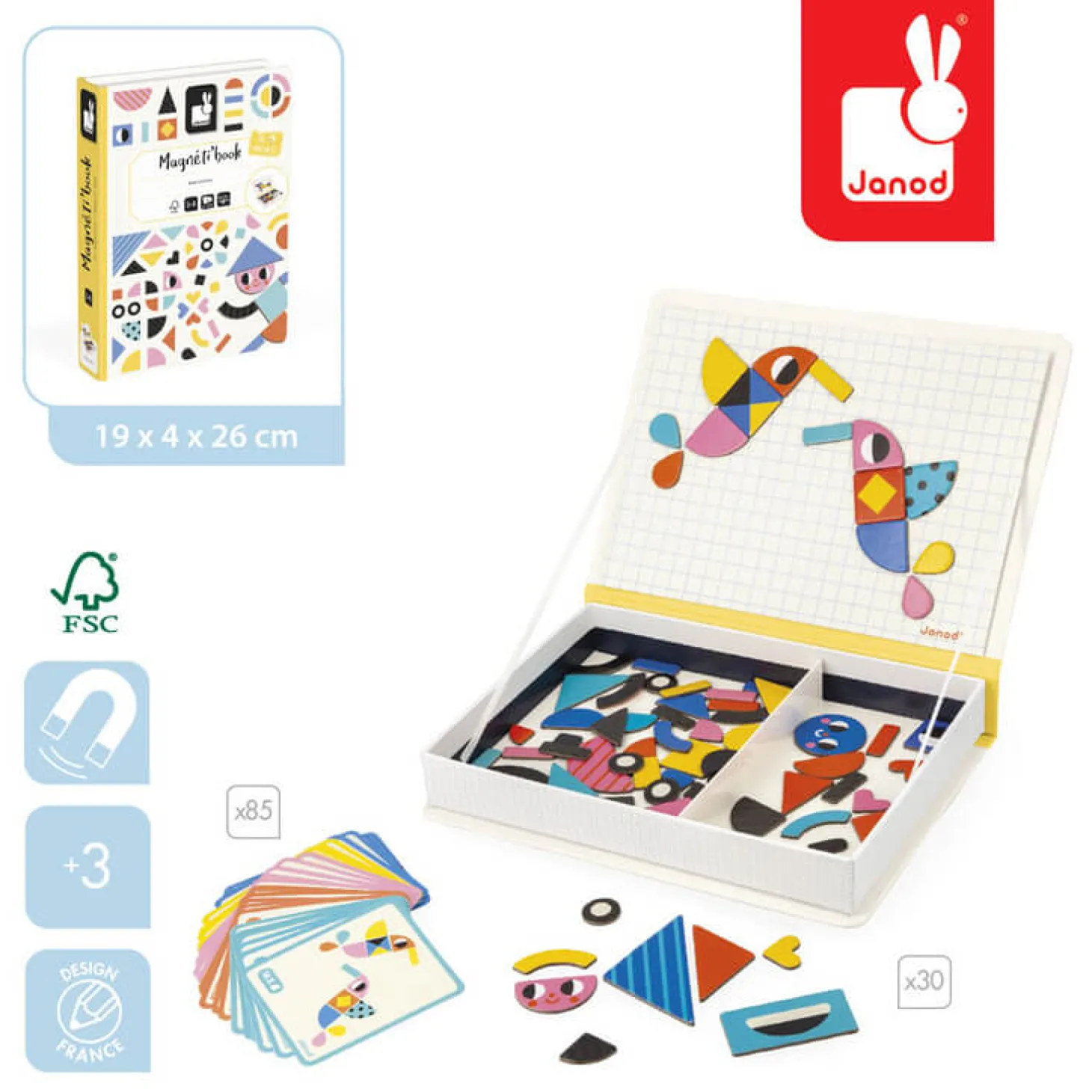Magnetyczna układanka Kształty Magnetibook 3+