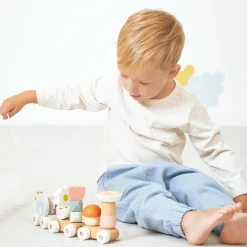 Magnetyczny pociąg z klockami i grzechotką do ciągnięcia Ślimak Sweet Cocoon 12m+