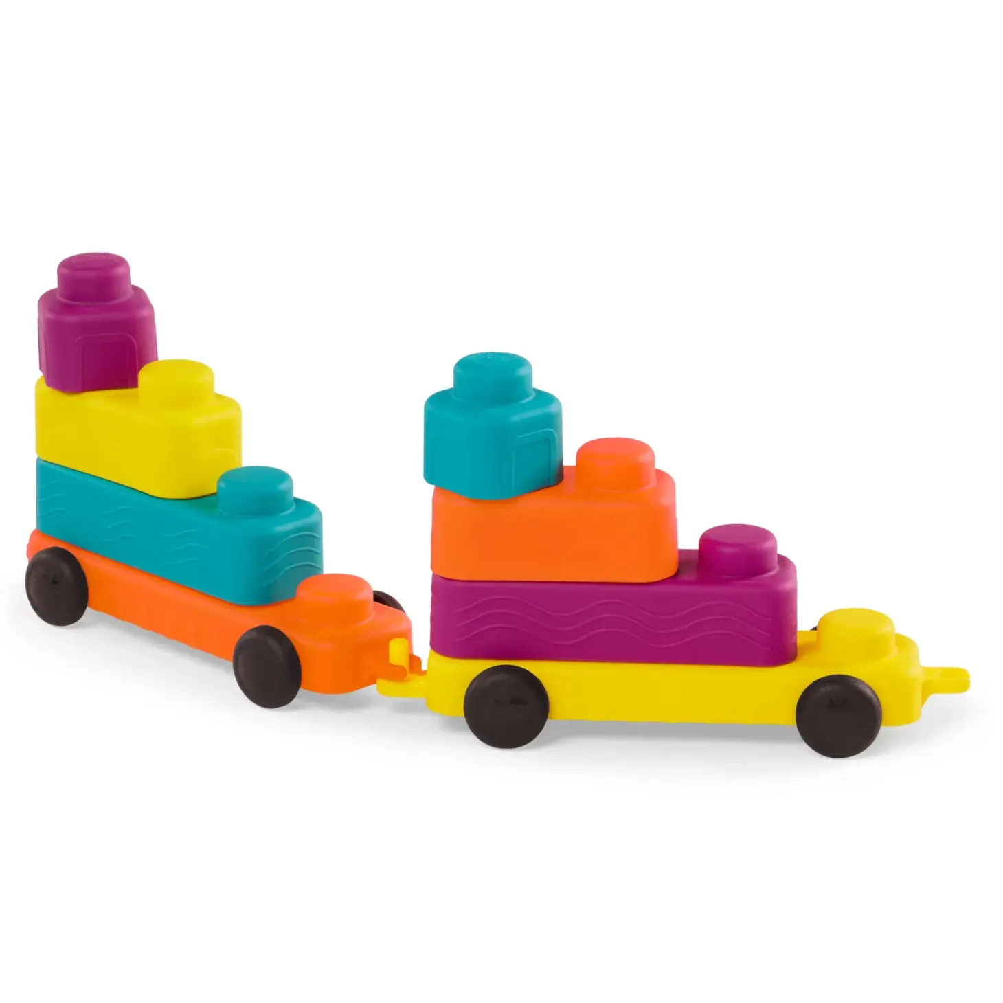 Miękkie klocki sensoryczne z WAGONIKAMI - Buildin’ Squishies