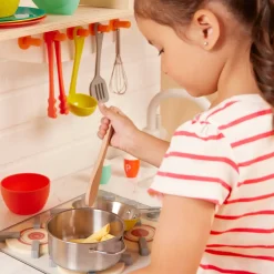 Mini Chef - Pot-n-Pan Playset - zestaw realistycznych naczyń i przyborów kuchennych ze stojakiem