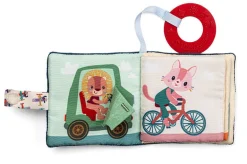 Mini-książeczka wielofunkcyjna z szeleszczącą folią i gryzakiem Piesek Jules 6 m+