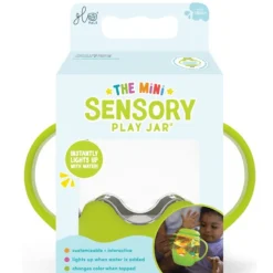 Mini słoik sensoryczny, świecący do napełnienia wodą - zielony