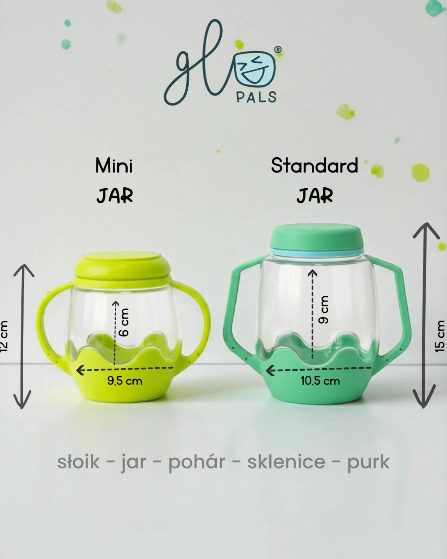 Mini słoik sensoryczny, świecący do napełnienia wodą - zielony