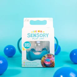 Mini słoik sensoryczny, świecący do napełnienia wodą - niebieski