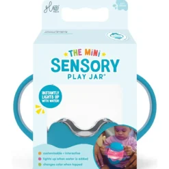 Mini słoik sensoryczny, świecący do napełnienia wodą - niebieski