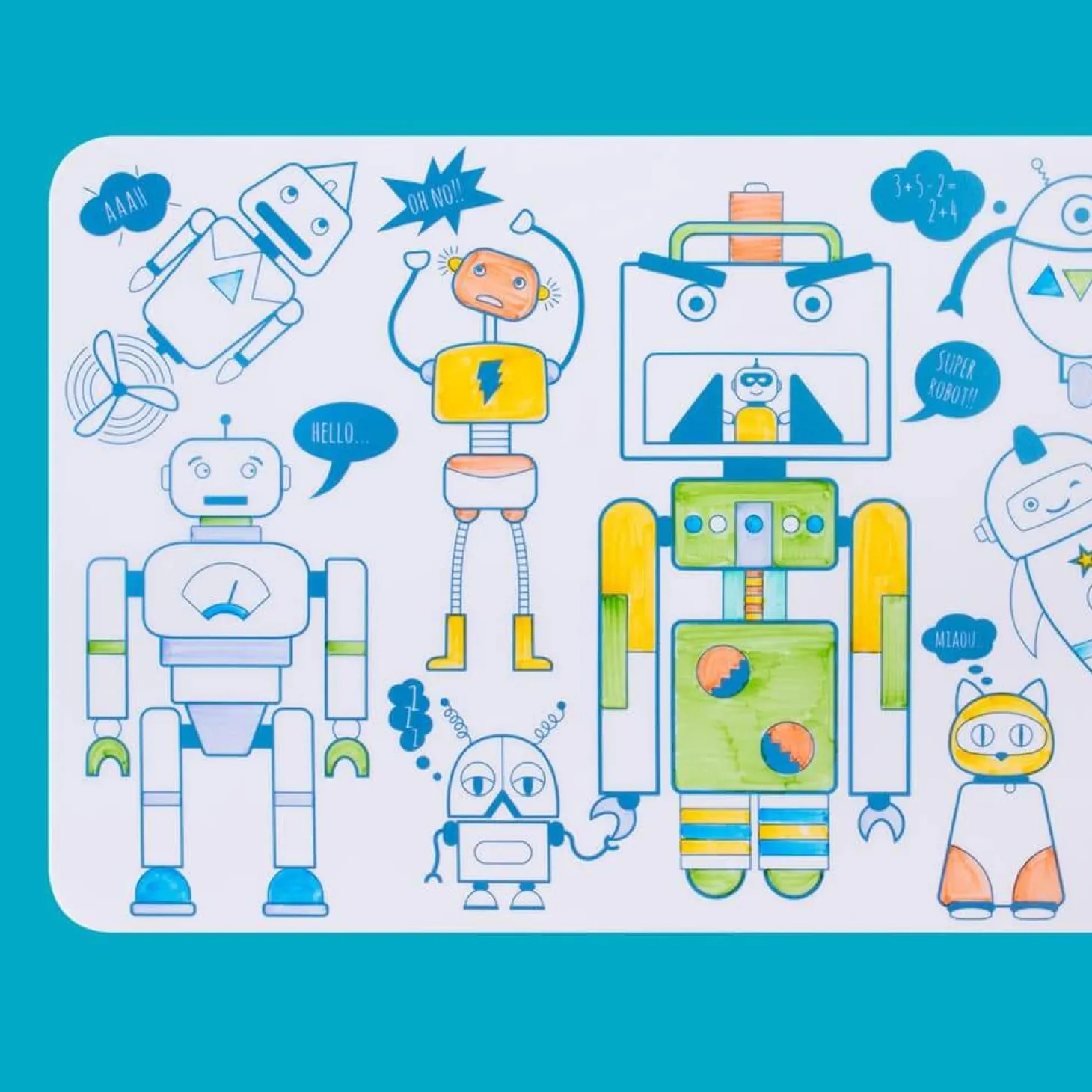 Mini zestaw do kolorowania z silikonową matą - Robot