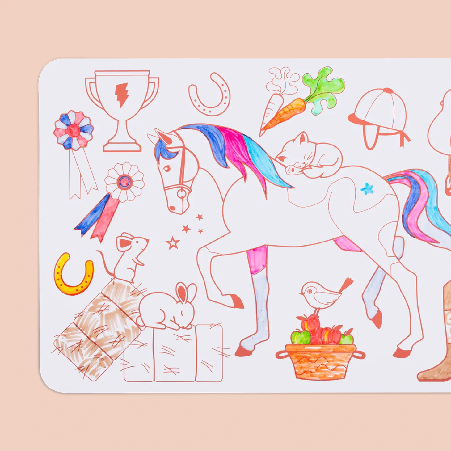 Mini zestaw do kolorowania z silikonową matą - Pony Club