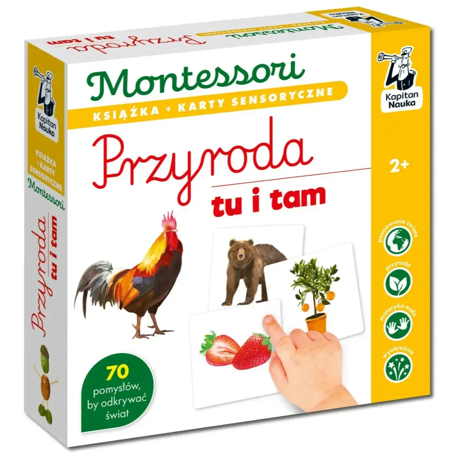 Montessori. Karty sensoryczne z książeczką. Przyroda tu i tam