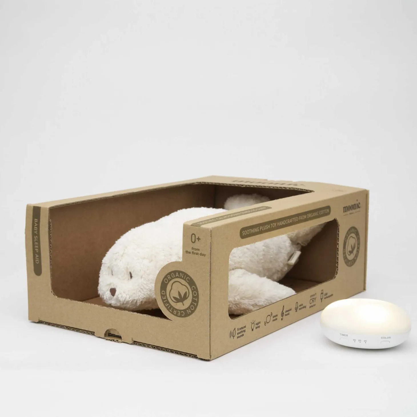 Moonie Organic - szumiąca foka z lampką - POLAR
