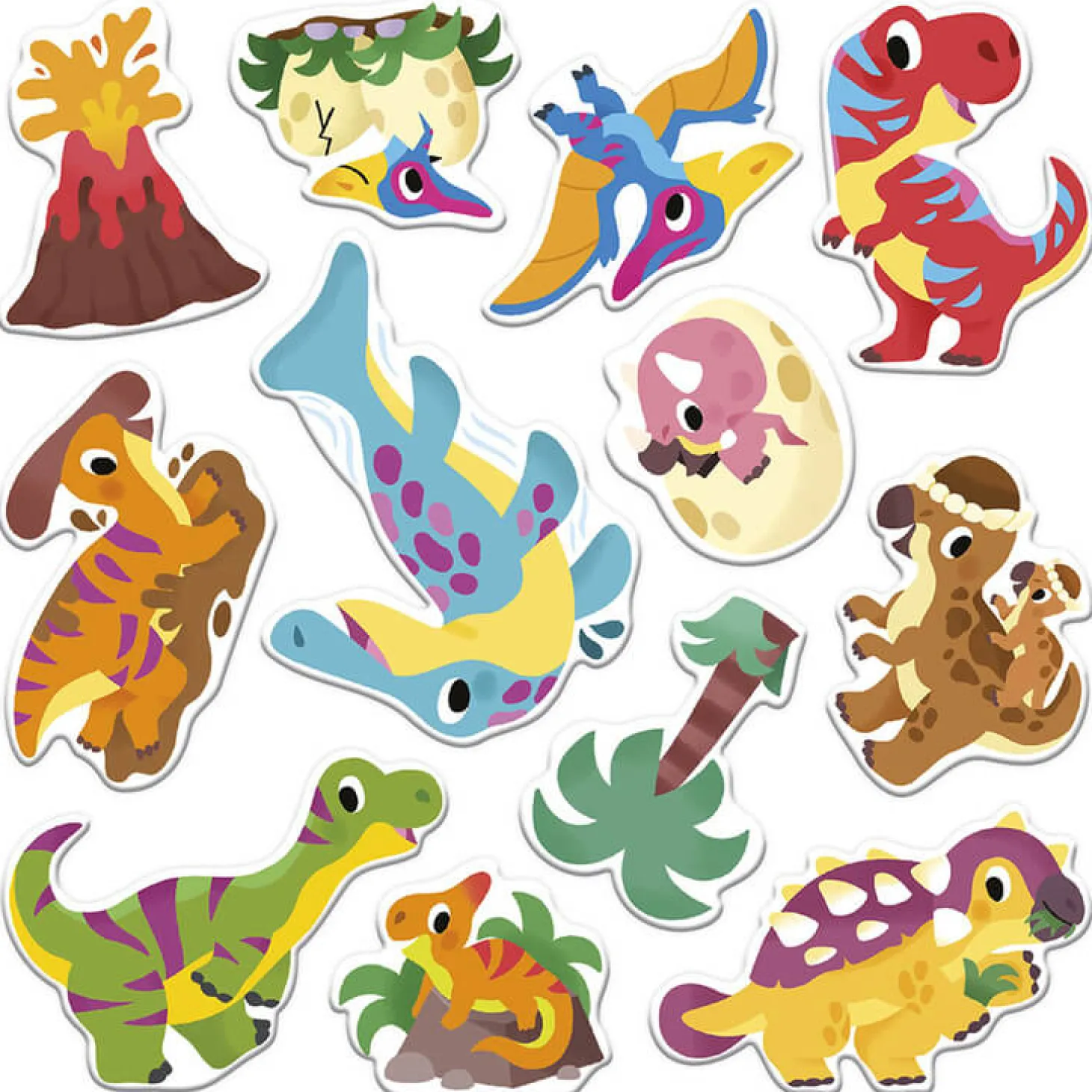 Multizestaw kreatywny 2-latka My arts & crafts Grube naklejki wielorazowe Dinozaury 2+