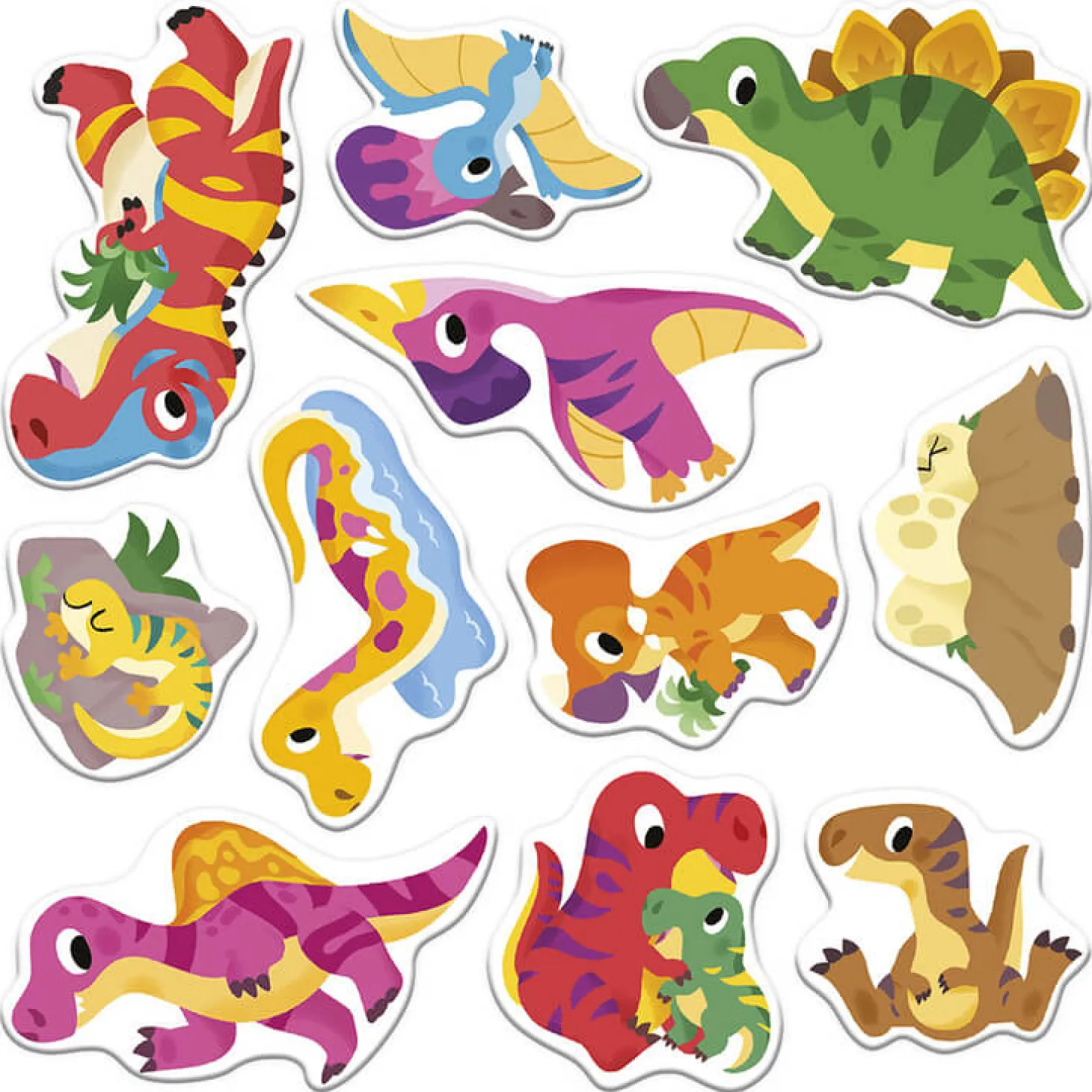 Multizestaw kreatywny 2-latka My arts & crafts Grube naklejki wielorazowe Dinozaury 2+