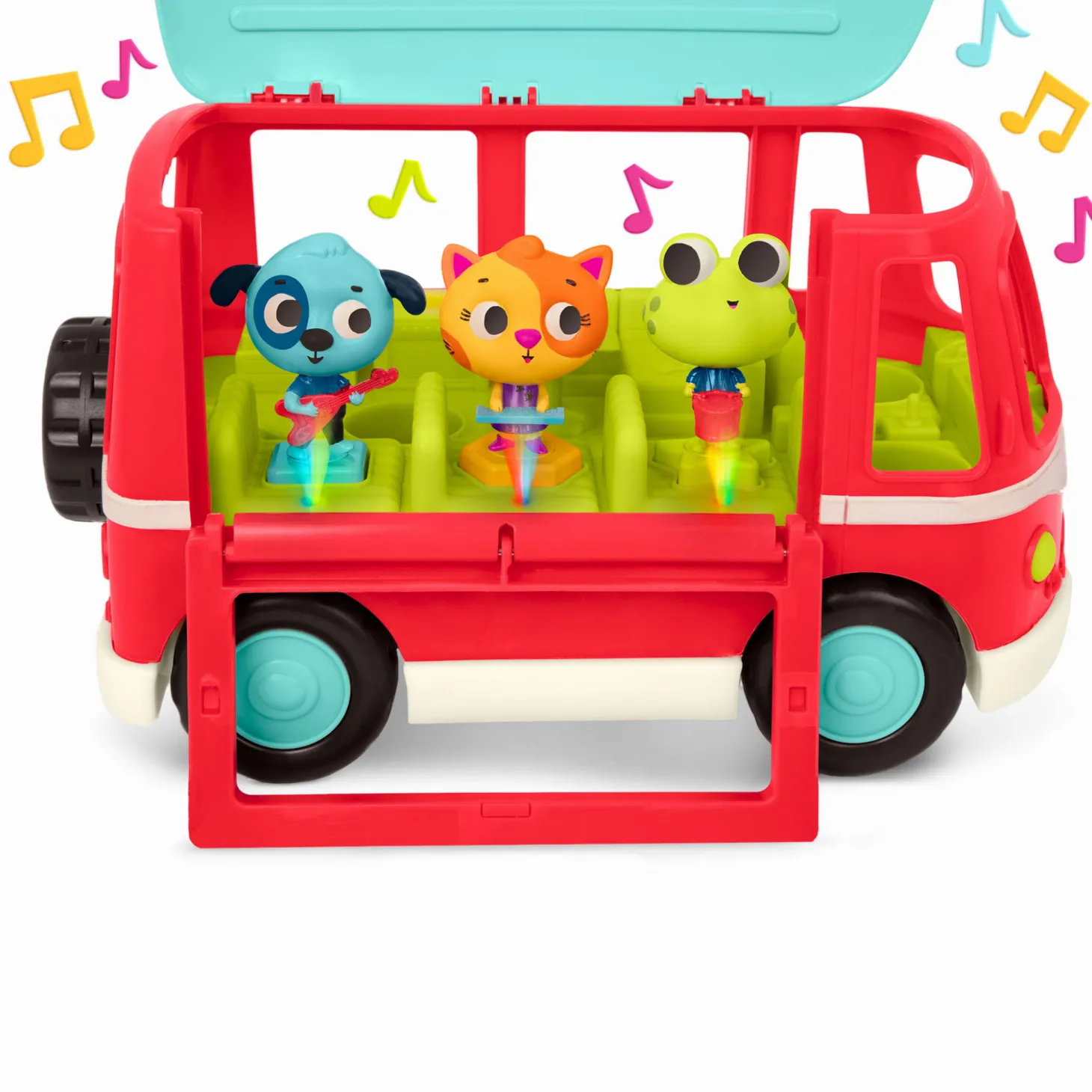 Muzyczny autobus z wesołymi pasażerami