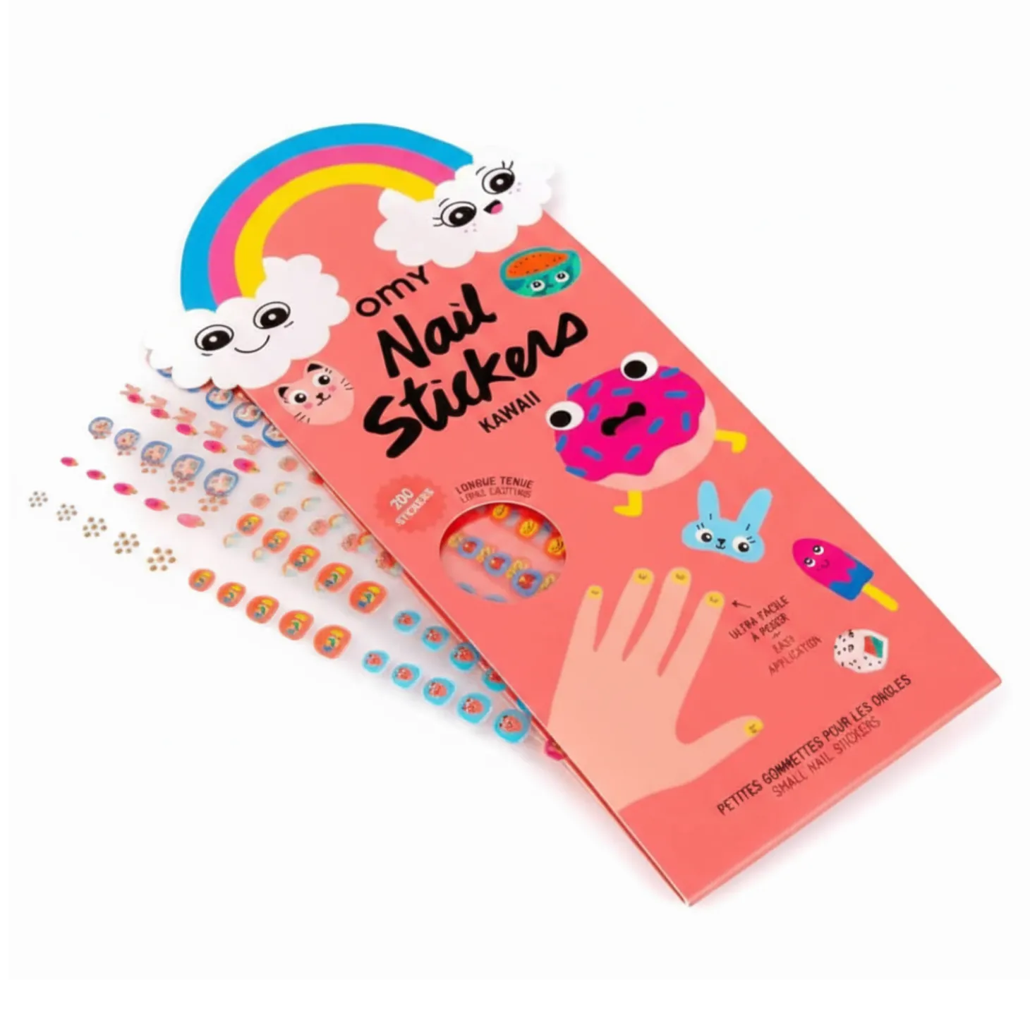 Naklejki na paznokcie dla dzieci Kawaii - 200 sztuk