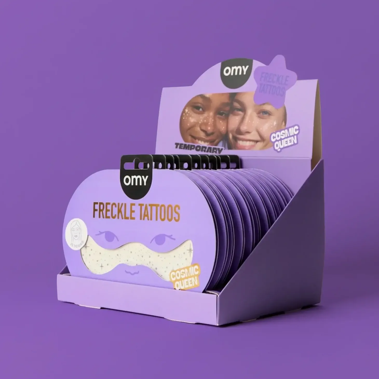 Naklejki na twarz - SREBRNE PIEGI BROKATOWE, 3szt.