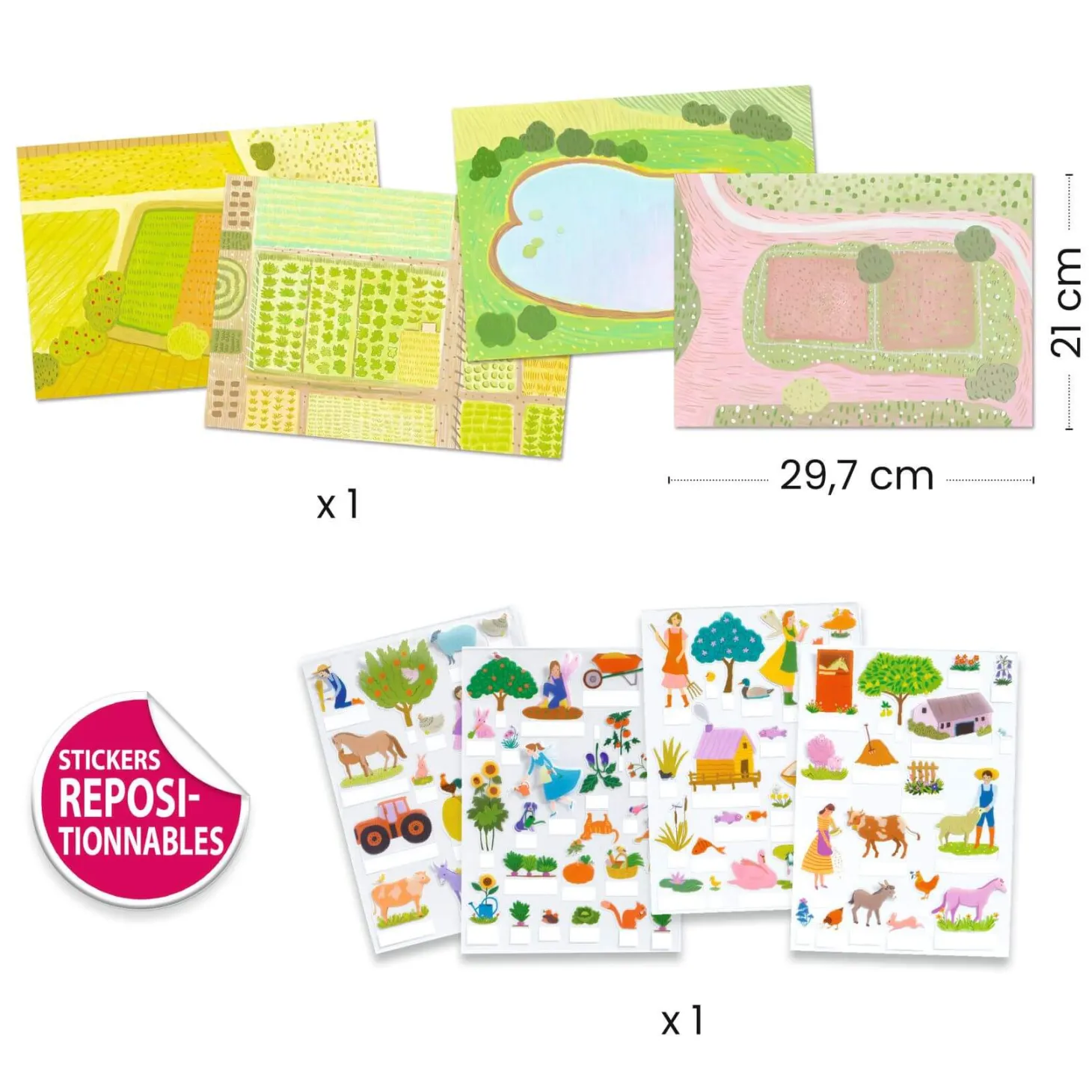Naklejki wielokrotnego użytku 3D FARMA 3+
