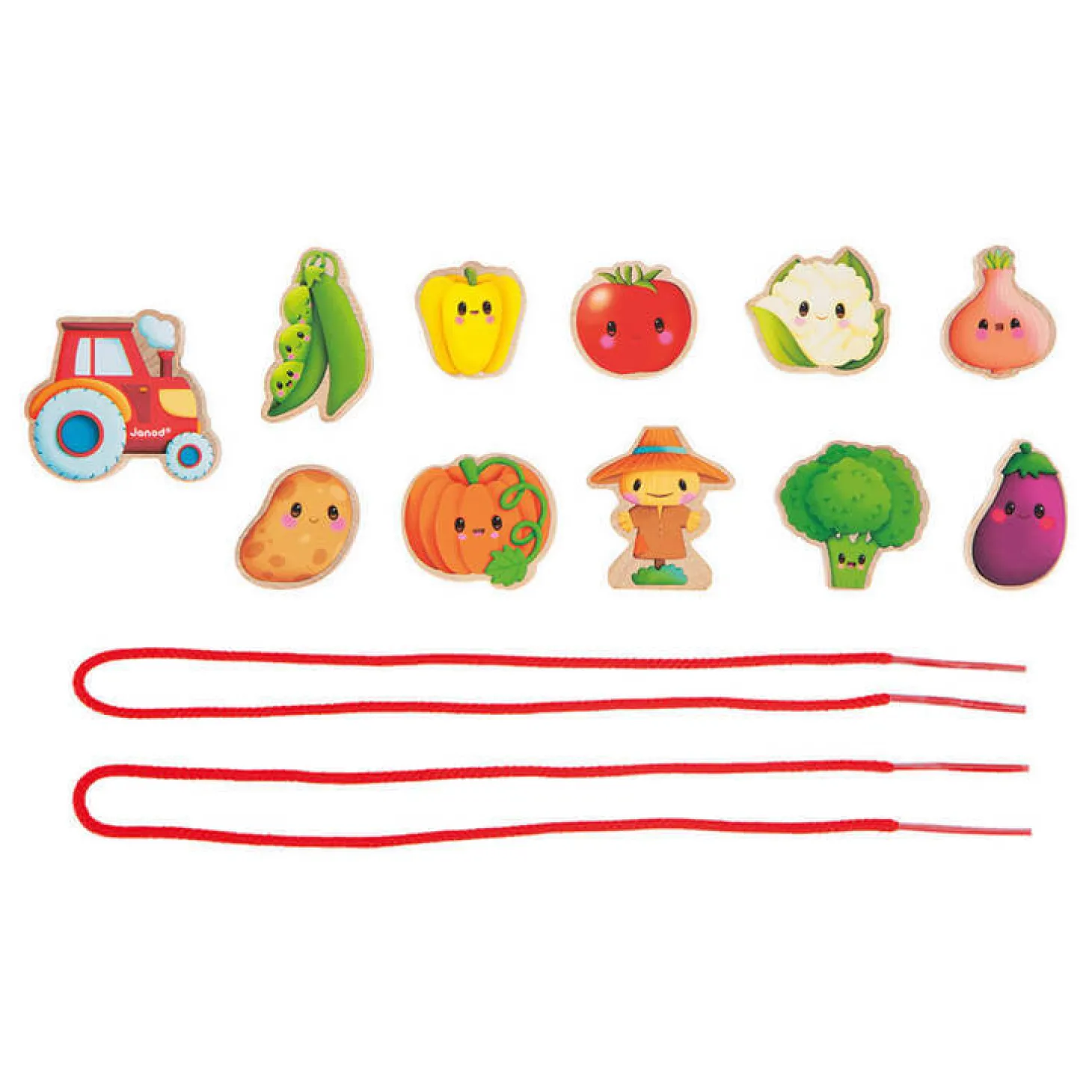 Nawlekanka z drewnianymi warzywami Farma