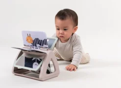 Obracająca się książeczka grzechocząca Tummy Time - Czarno-Biała